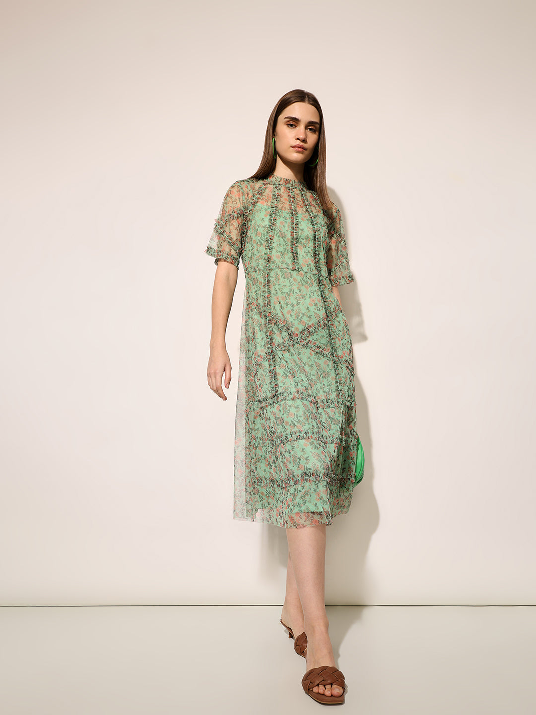 ONLY Green Floral Maxi Dress