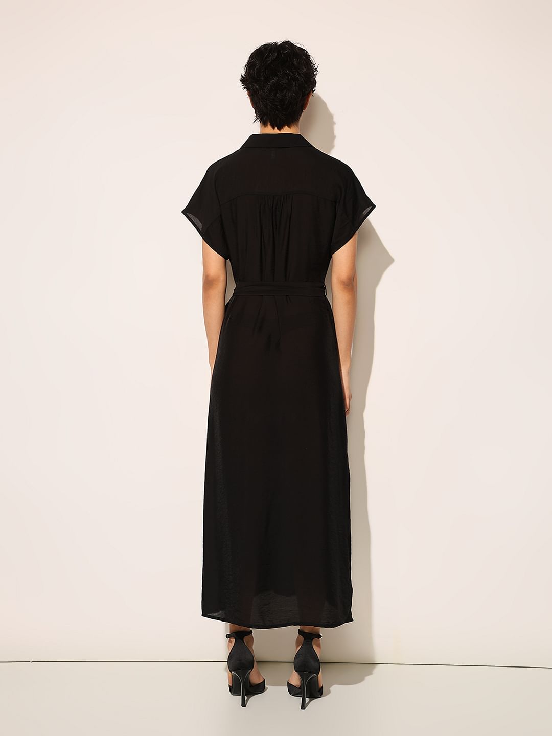 Black Midi Shirt Dress