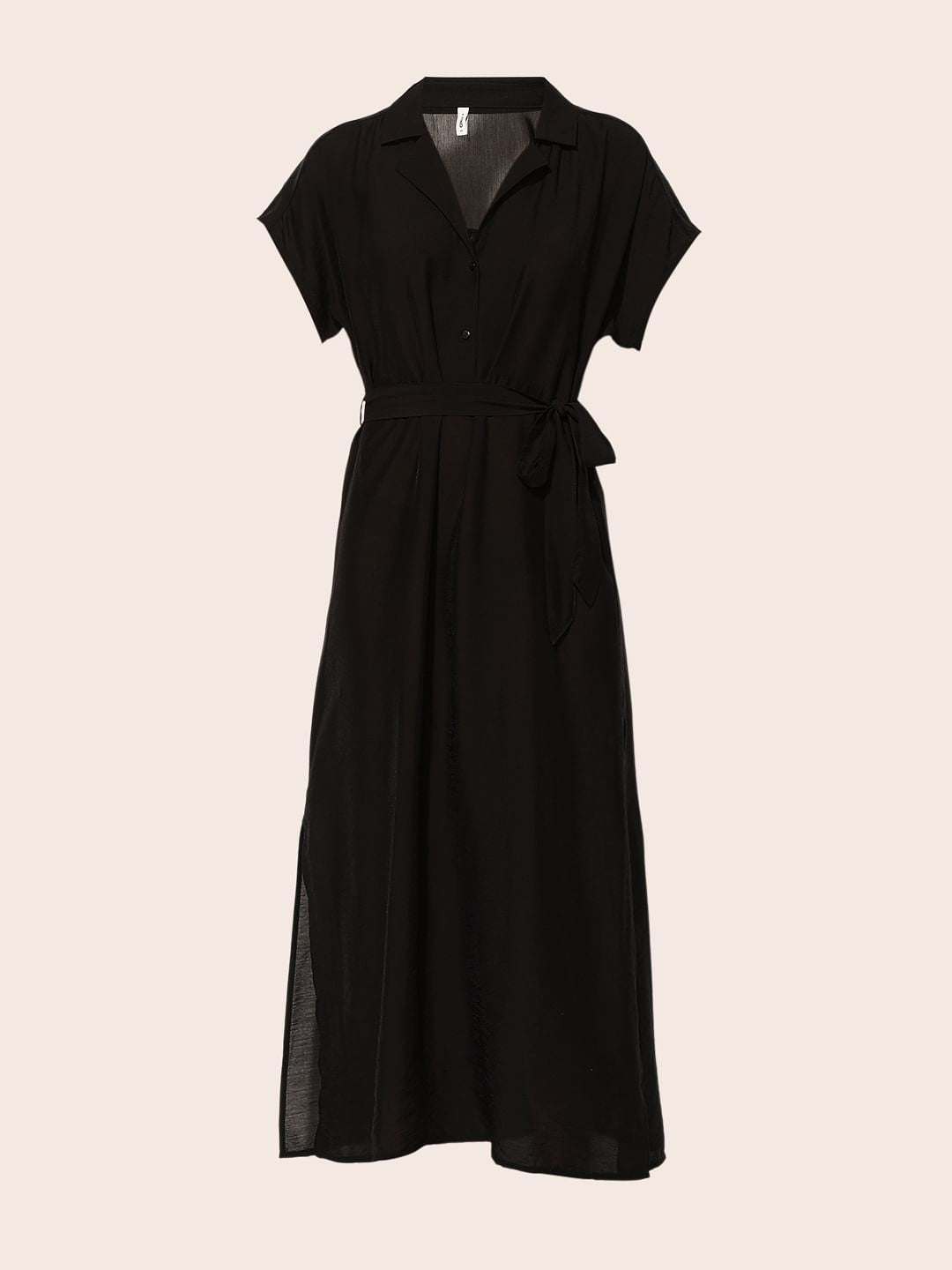 Black Midi Shirt Dress